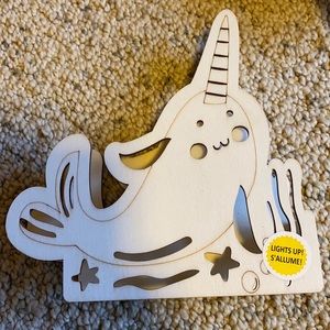 Narwhal wooden nightlight